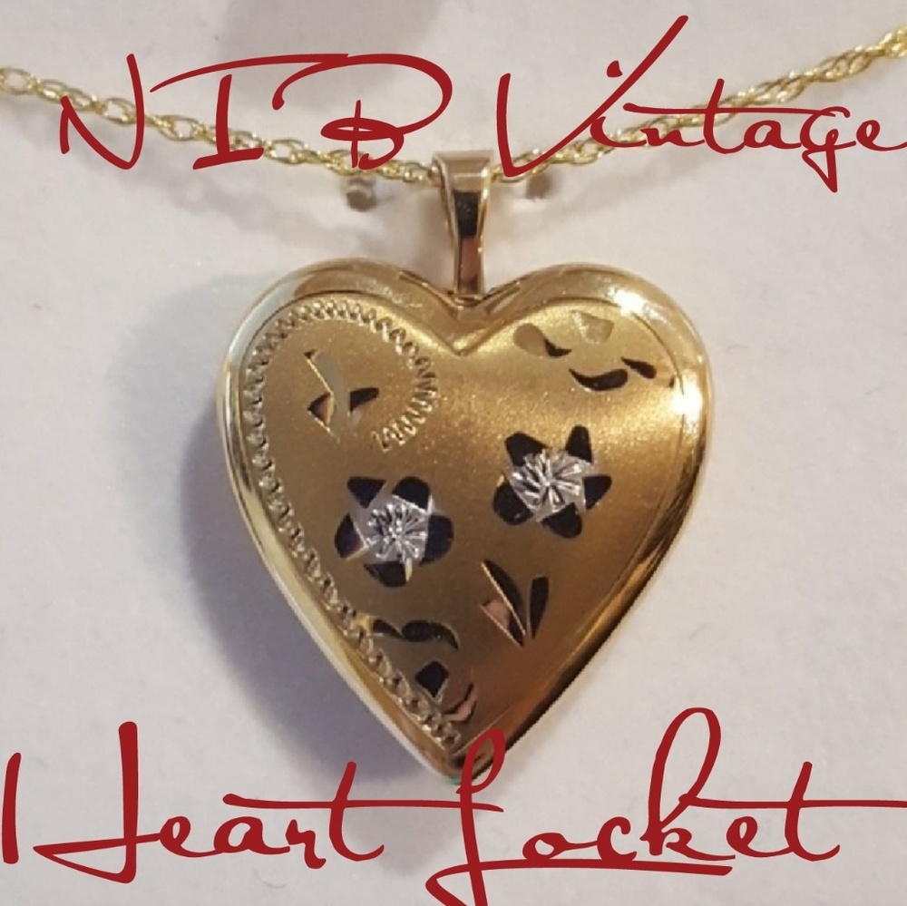 Vintage Princess Pride14KGP Heart Locket